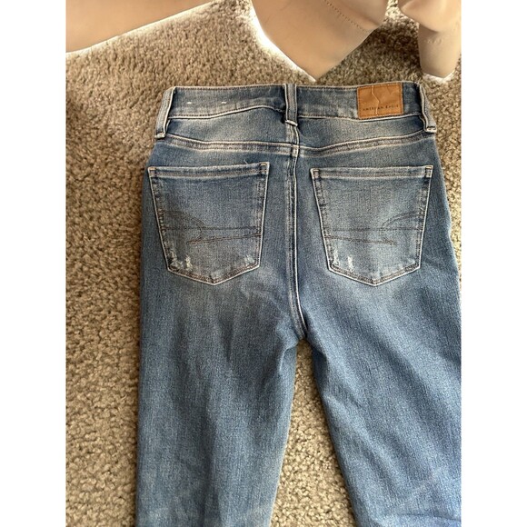 American Eagle Jeans Women’s 000 Short High Rise Jegging Distressed Denim - Picture 7 of 9